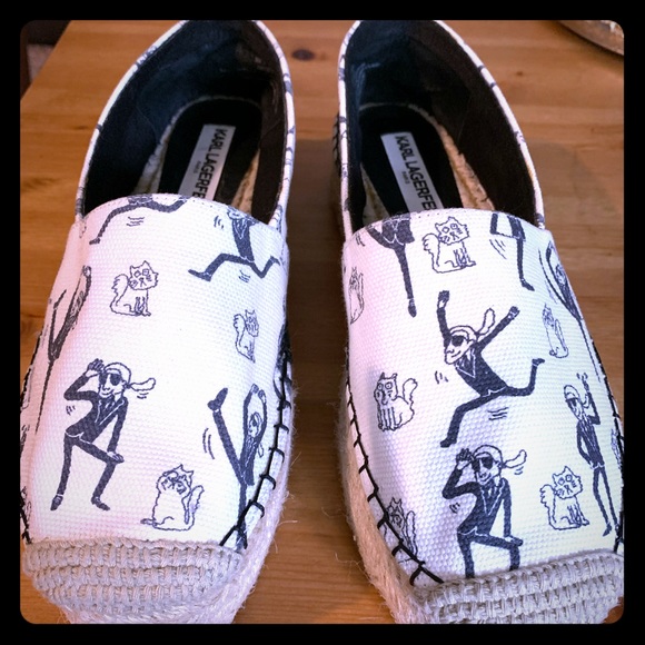 Karl Lagerfeld Paris AntibesCanvas Espadrille NEW - Picture 1 of 9